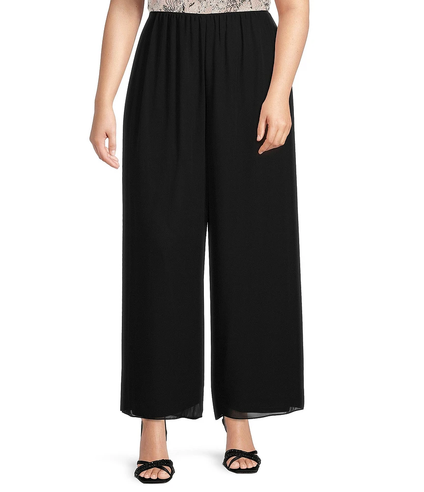 Alex Evenings Plus Size Silky Chiffon Pants