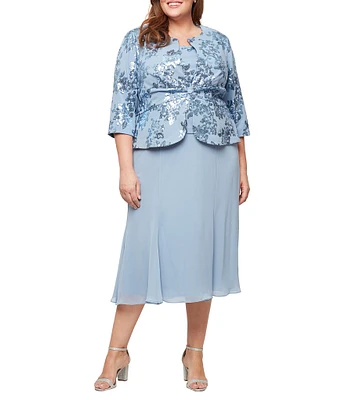 Alex Evenings Plus Size 2-Piece Sequin Jacket Dress
