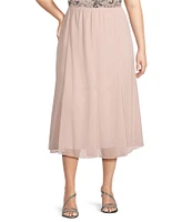Alex Evenings Plus Size Chiffon A Line Midi Skirt