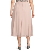 Alex Evenings Plus Size Chiffon A Line Midi Skirt