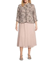 Alex Evenings Plus Size Chiffon A Line Midi Skirt