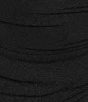 Alex Evenings Plus Size Cowl Neck 3/4 Beaded Illusion Sleeve Metallic Knit Sheath Dress