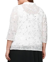 Alex Evenings Plus Size Embroidered Twinset