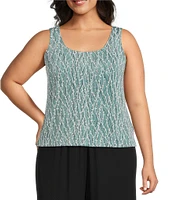Alex Evenings Plus Size Glitter Jersey Knit Mandarin Collar 2-Piece Twinset