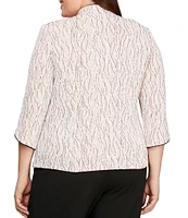 Alex Evenings Plus Size Glitter Jersey Knit Mandarin Collar 2-Piece Twinset