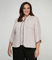 Alex Evenings Plus Size Glitter Jersey Knit Mandarin Collar 2-Piece Twinset