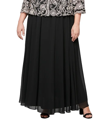 Alex Evenings Plus Size Long Chiffon A Line Full Skirt