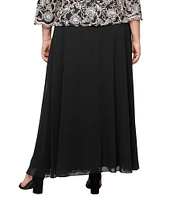 Alex Evenings Plus Size Long Chiffon A Line Full Skirt