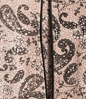 Alex Evenings Plus Size Mandarin Neck 3/4 Sleeve Glitter Paisley Twinset