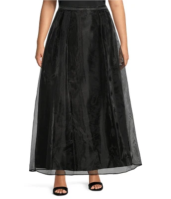 Alex Evenings Plus Size Organza Overlay Ball Gown Skirt