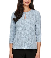 Alex Evenings Printed Jacquard Knit Twinset