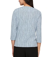 Alex Evenings Printed Jacquard Knit Twinset