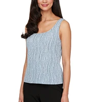 Alex Evenings Printed Jacquard Knit Twinset