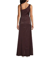 Alex Evenings Sleeveless Asymmetrical Neck Front Slit Dress