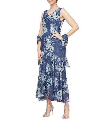 alex evenings women's long sleeveless dress with shawl Alex Evenings Women's Petite Long Sleeveless Dress with Shawl