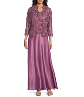 Alex Evenings Stretch Tulle Satin Jacket Dress