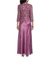 Alex Evenings Stretch Tulle Satin Jacket Dress