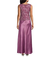 Alex Evenings Stretch Tulle Satin Jacket Dress