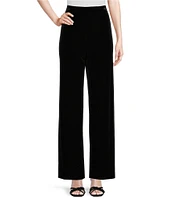 Alex Evenings Stretch Velvet Flat Front Straight Leg Pull-On Pants