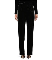 Alex Evenings Stretch Velvet Slim Leg Flat Front Pull-On Pants