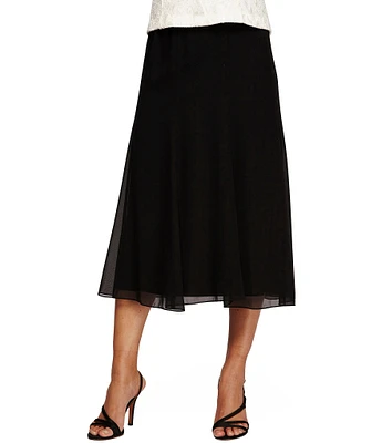 Alex Evenings Chiffon A-Line Midi Skirt