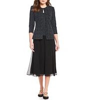 Alex Evenings Chiffon A-Line Midi Skirt