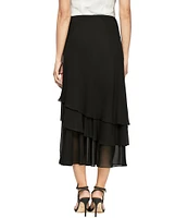 Alex Evenings Tiered Ruffle Chiffon A-Line Midi Skirt