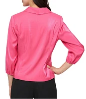 Alex Evenings V-Neck 3/4 Sleeve Button Front Shimmer Blouse