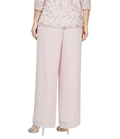 Alex Evenings Wide Leg Mid Rise Chiffon Pants