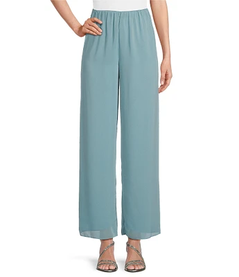 Alex Evenings Wide Leg Mid Rise Chiffon Pants