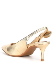 Alex Marie Aaileen Metallic Leather Slingback Bow Pumps