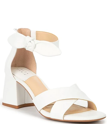 Alex Marie Adeline Leather Bow Block Heel Sandals