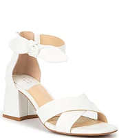 Alex Marie Adeline Leather Bow Block Heel Sandals