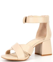 Alex Marie Adeline Leather Bow Block Heel Sandals