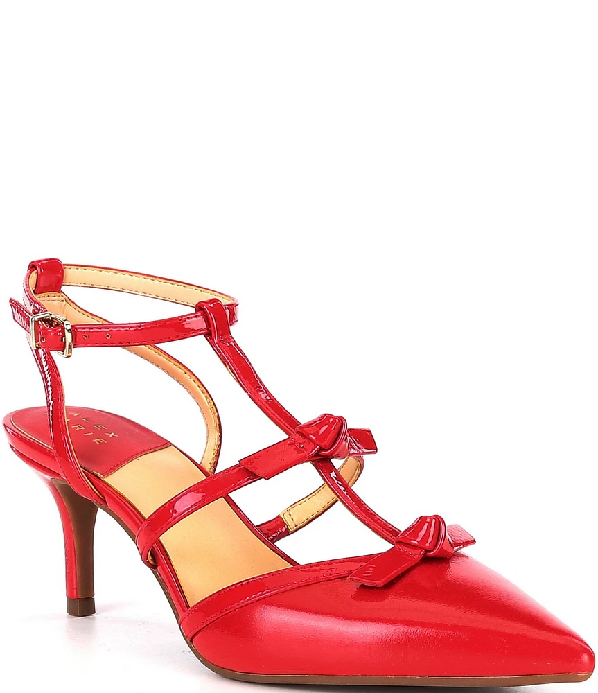 Alex Marie Ainsley Patent T-Strap Bow Pumps