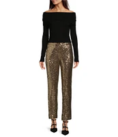 Alex Marie Alexa Sequin High Rise Ankle Pants