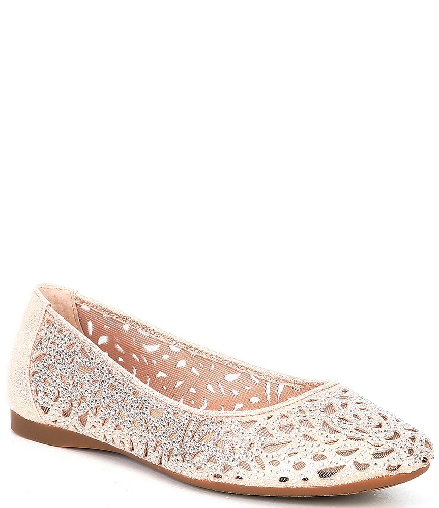 Alex Marie Altana Metallic Laser-Cut Rhinestone Flats