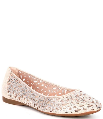 Alex Marie Altana Metallic Laser-Cut Rhinestone Flats