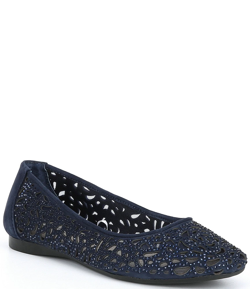 Alex Marie Altana Suede Laser-Cut Rhinestone Flats