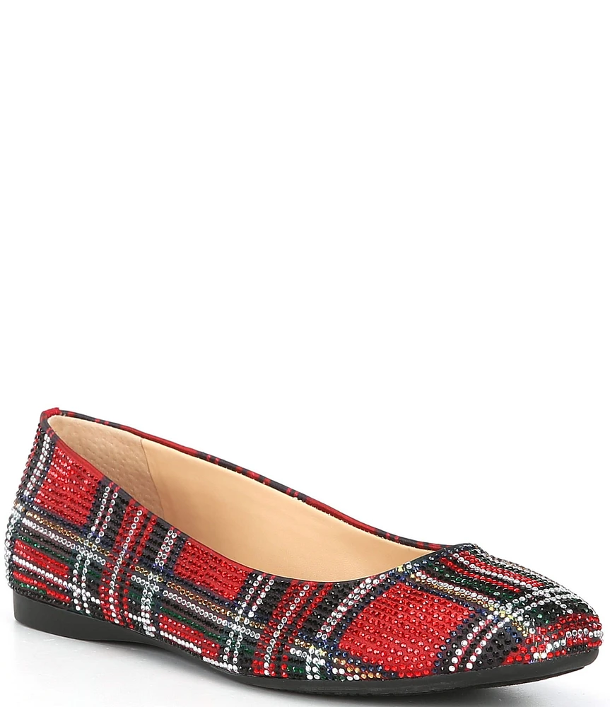 Alex Marie AltanaTwo Plaid Print Rhinestone Ballet Flats