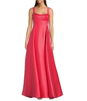 Alex Marie Andreina Stretch Mikado Scoop Neck Sleeveless Gown