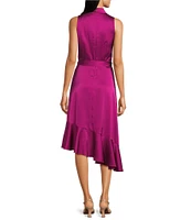 Alex Marie Annalee Satin Cowl Neck Sleeveless Midi Dress