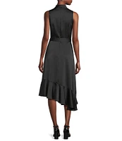 Alex Marie Annalee Satin Cowl Neck Sleeveless Midi Dress