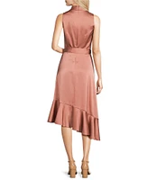 Alex Marie Annalee Satin Cowl Neck Sleeveless Midi Dress