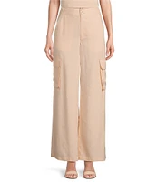 Alex Marie Anne Drapey Linen Straight Leg Cargo Pants