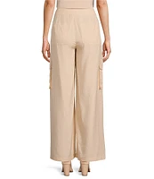 Alex Marie Anne Drapey Linen Straight Leg Cargo Pants
