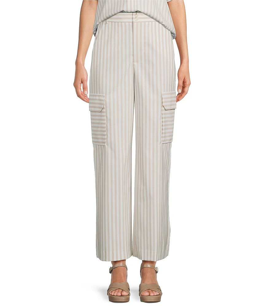 Alex Marie Anne Striped Straight Leg Coordinating Cargo Pants