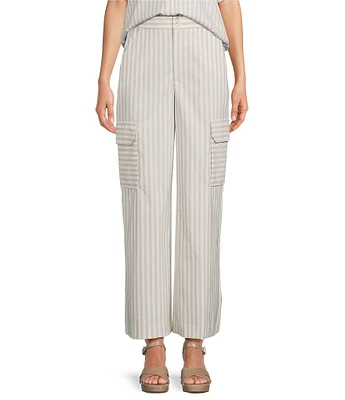 Alex Marie Anne Striped Straight Leg Coordinating Cargo Pants