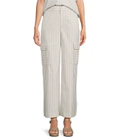 Alex Marie Anne Striped Straight Leg Coordinating Cargo Pants