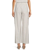Alex Marie Anne Striped Straight Leg Coordinating Cargo Pants